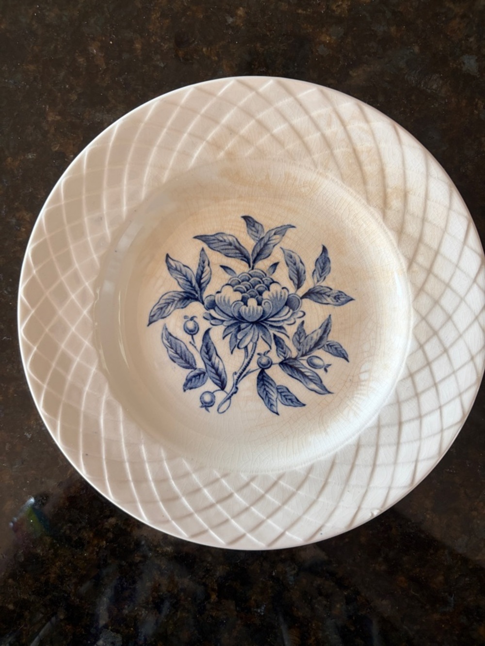 Wedgwood Ccollectible Serving Plate with Blue Floral Motif